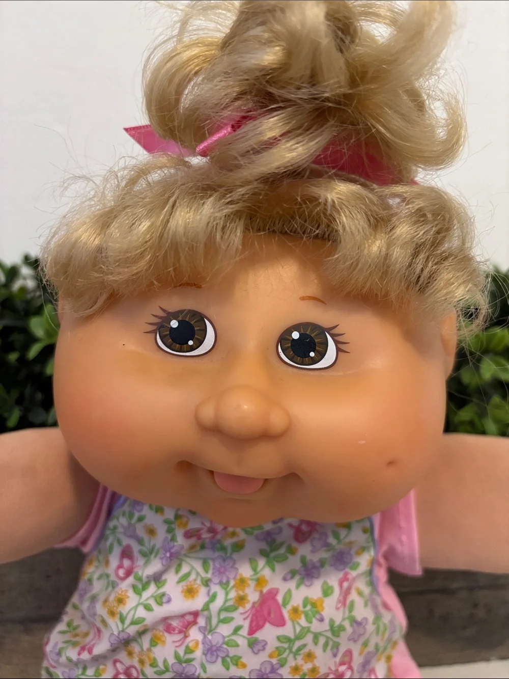 Cabbage Patch Kids Plush Baby Doll with Blonde Hair and Pink Outfit